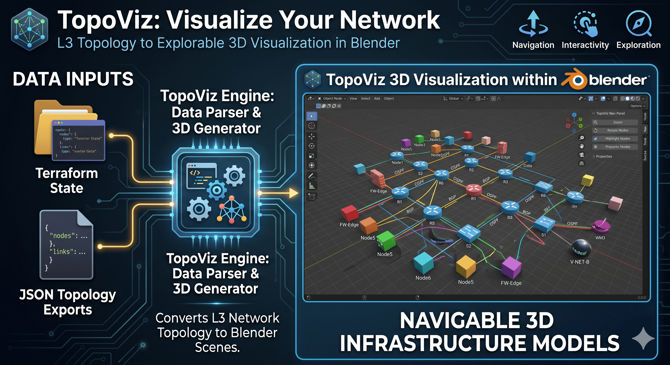 TopoViz — L3 network topology visualization